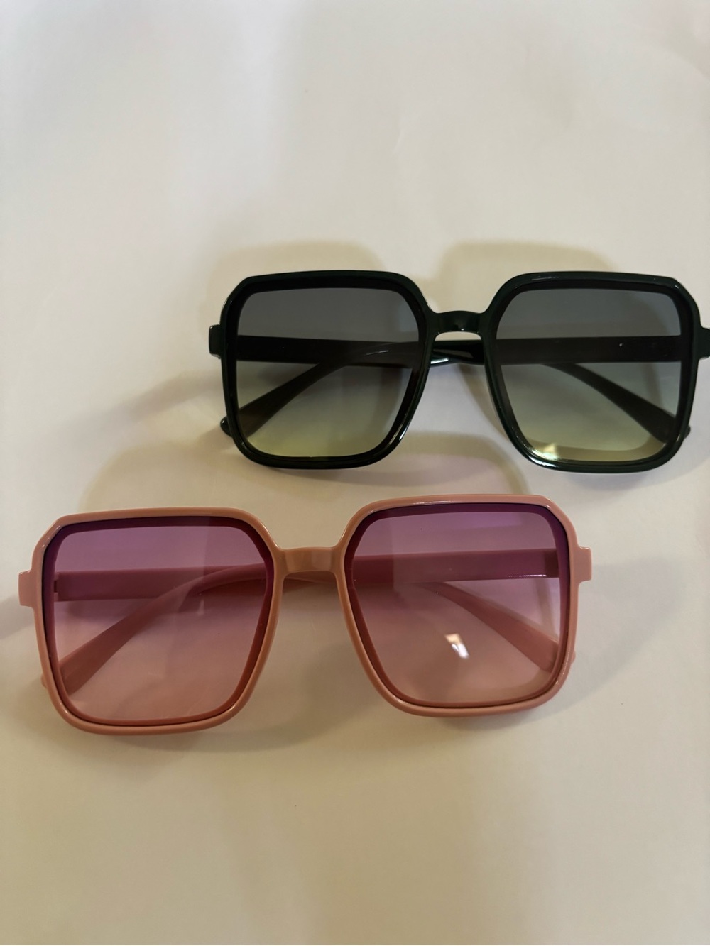 Women’s Square Sunglasses - Pink and Black Frames - Picture 2 of 4